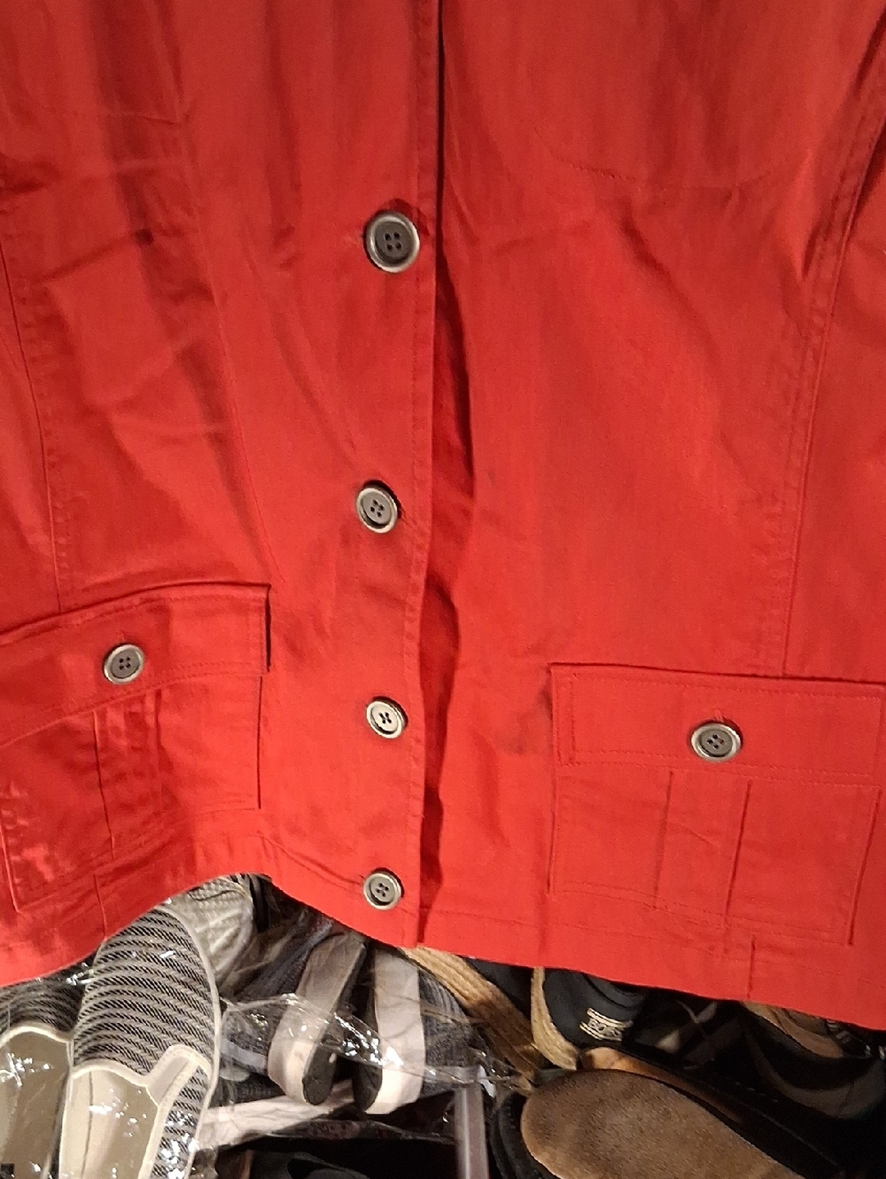 units Red Button-Front Sleeveless Utility Vest - Picture 5 of 7